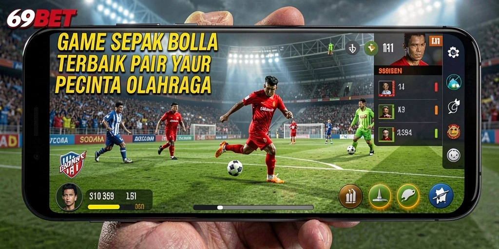 Tampilan gameplay 69BET yang menegangkan dalam laga sepak bola.
