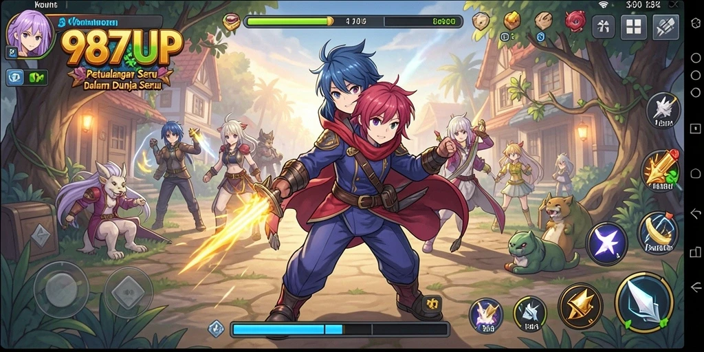 Tampilan gameplay seru dan karakter Anime yang menarik.