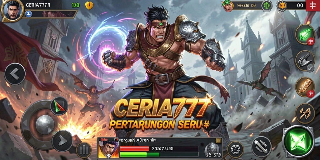 Tampilan gameplay menarik dari CERIA777 dengan pertarungan seru.