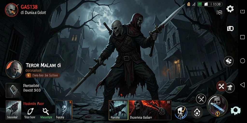 Screenshot menunjukkan adegan menakutkan dari gameplay GAS138.