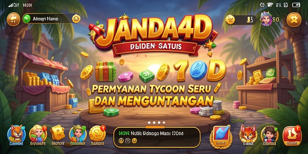 Screenshot utama JANDA4D menampilkan momen seru dalam gameplay Tycoon.