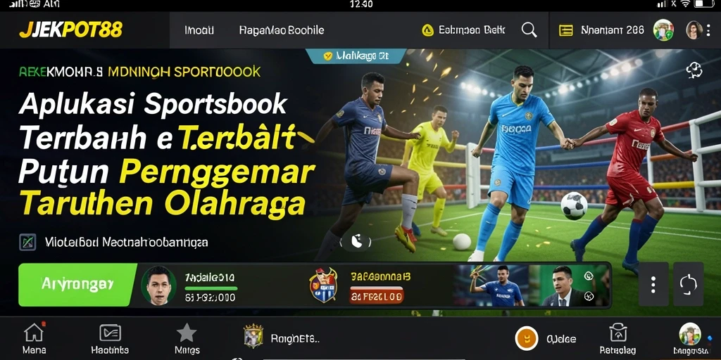 Screenshot utama JEKPOT88 menampilkan antarmuka taruhan olahraga yang menarik.