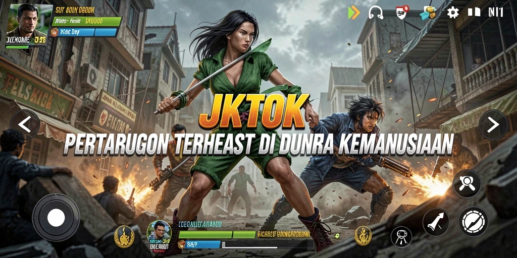 Tampilan mendebarkan dari pertarungan karakter dalam JKTOK.
