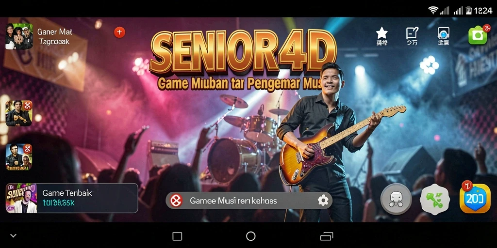 Tampilan gameplay SENIOR4D yang menarik dengan alunan musik.