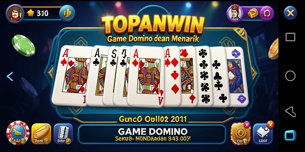 Tangkapan layar utama memperlihatkan gameplay seru Domino di TOPANWIN.